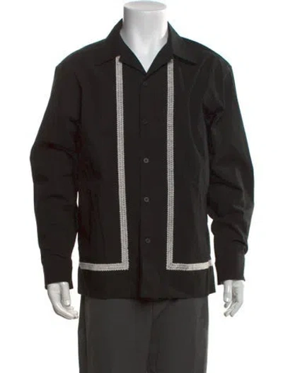 Pre-owned Nn07 Patterned Long Sleeve Shirt In Black