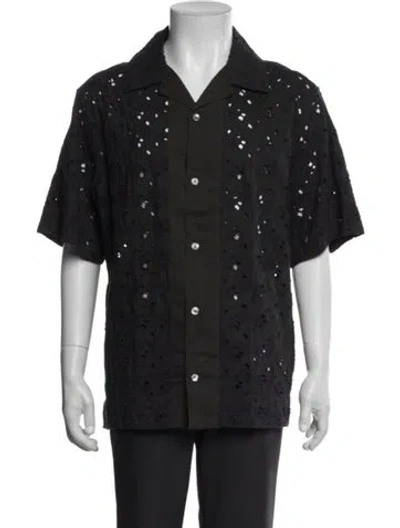 Pre-owned Nn07 Patterned Short Sleeve Shirt In Black