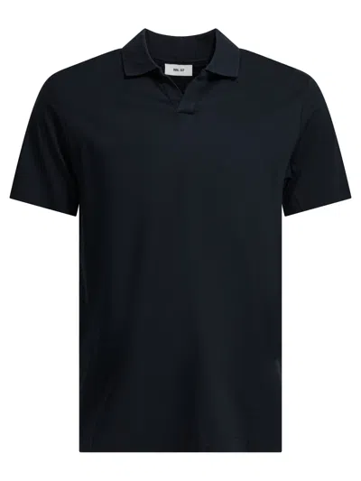 Nn07 "paul" Buttonless Polo Shirt In Blue