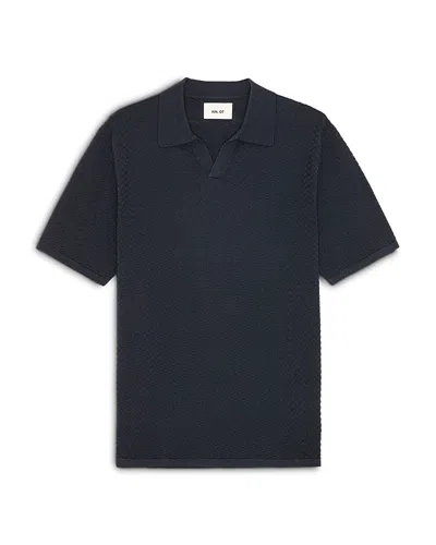 Nn07 Paul Johnny Collar Polo Shirt In Blue