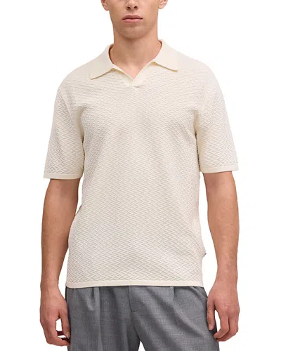 Nn07 Paul Johnny Collar Polo Shirt In White