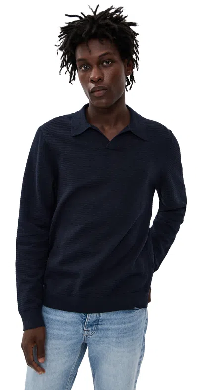 NN07 PAUL JOHNNY COLLAR POLO SWEATER DEEP NAVY