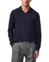 Nn07 Paul Johnny Collar Polo Sweater Deep Navy In Blue