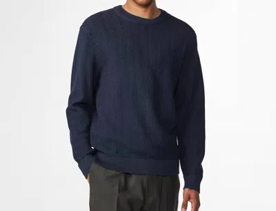 Nn07 Pete Crew Sweater In Navy Melange In Multi