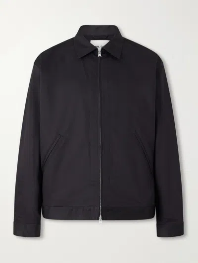 Nn07 Petrus 1420 Organic Stretch-cotton Satin Jacket In Black
