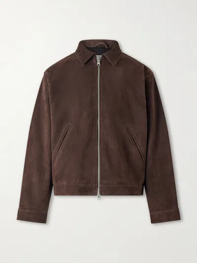 Nn07 Petrus 80030 Suede Jacket In Brown
