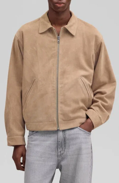 Nn07 Petrus Goatskin Suede Jacket In Nude