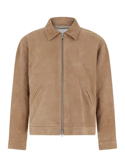 Nn07 Nn.07 Petrus Suede Jacket With Regular Fit In Brown