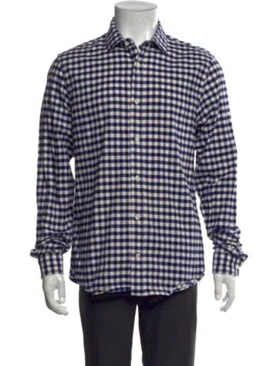 Pre-owned Nn07 Plaid Print Long Sleeve Shirt In Blue