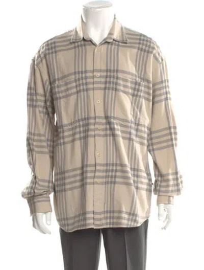 Pre-owned Nn07 Plaid Print Long Sleeve Shirt In Neutral