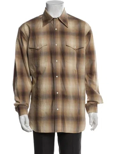 Pre-owned Nn07 Plaid Print Long Sleeve Shirt In Neutral