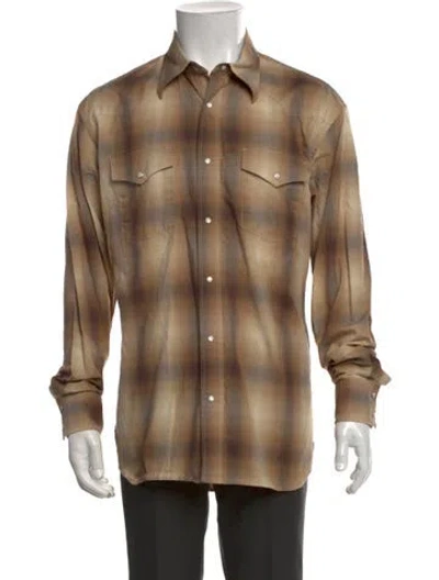 Pre-owned Nn07 Plaid Print Long Sleeve Western Shirt In Multicolor