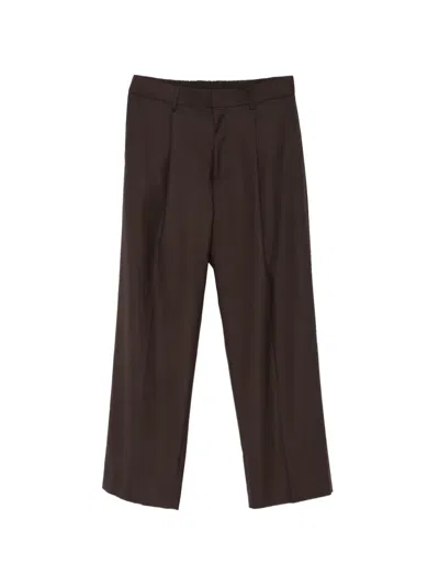 Nn07 Pleated Elasticated-waistband Trousers In Brown