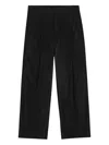 Nn07 Kay 1088 Straight-leg Pleated Recycled Woven Trousers In Black