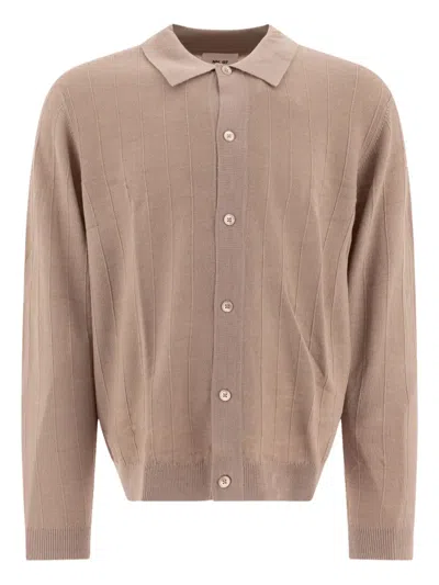 Nn07 Polo-collar Cardigan In Brown