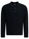 Nn07 Blue Wool Acrylic Blend Polo Shirt In Black