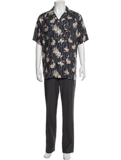 Pre-owned Nn07 Printed Short Sleeve Shirt In Blue