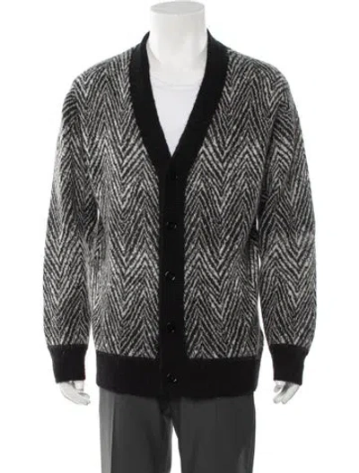 Pre-owned Nn07 Printed V-neck Cardigan In Black