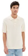 Nn07 Randy Boucle Knit Polo Ecru In Ecru