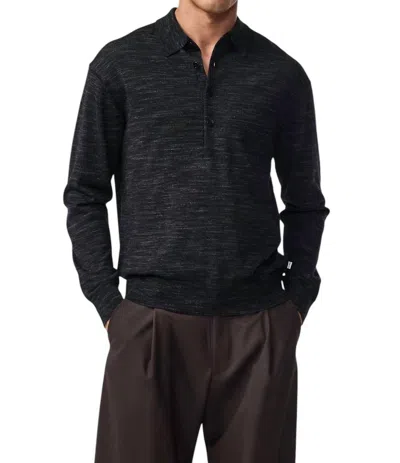 Nn07 Raymond Long Sleeve Polo Sweater In Black