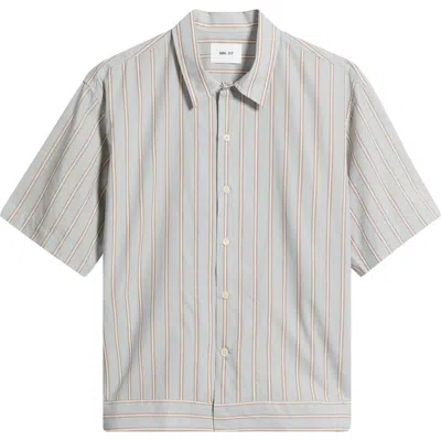 Nn07 Reed 5322 Stripe Short Sleeve Pima Cotton Poplin Button-up Shirt In Multi