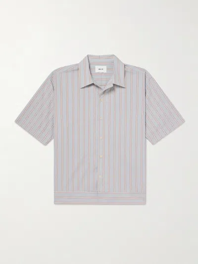 Nn07 Reed 5322 Striped Supima Cotton-poplin Shirt In Gray