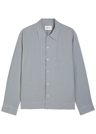 Nn07 Reed Checked Stretch-cotton Overshirt In Blue