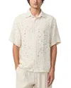 Nn07 Freddy Shirt Tailored Collar Short Sleeves Texture In Ivory