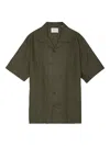 Nn07 Revere-collar Linen Shirt In Green