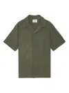 Nn07 Revere-collar Short-sleeve Shirt In Green