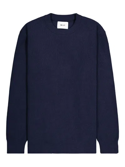 Nn07 Ribbed Crew-neck Sweater In Blue