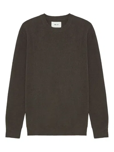 Nn07 Ribbed Crew-neck Sweater In Brown