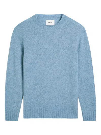 Nn07 Ribbed Knitted Sweater In Blue