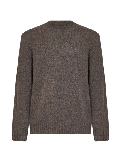 Nn07 Ribbed-trim Raglan-sleeve Sweater In 브라운