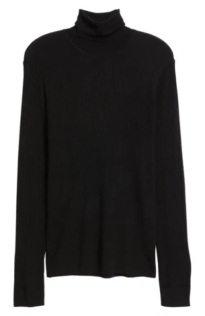 Nn07 Richard 6611 Wool Rib Turtleneck Sweater In Black
