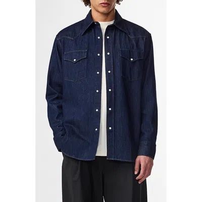 Nn07 Ricky Denim Snap-up Western Shirt In Blue