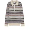 Nn07 Robbie Fair Isle Wool-blend Polo Jumper In Multi