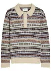 Nn07 Robbie Fair Isle Wool-blend Polo Jumper In Multi