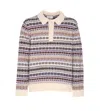 Nn07 Robbie Fair Isle Wool-blend Polo Sweater In Multi