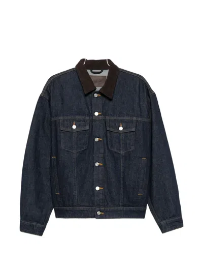 Nn07 Roy 1882 Corduroy-collar Denim Jacket In Blue