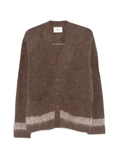 Nn07 Russell 60012 V-neck Cardigan In Brown