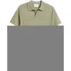 Nn07 Ryan 6311 Cotton & Linen Johnny Collar Polo In Green