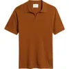Nn07 Ryan Linen Polo Cinnamon In Multi