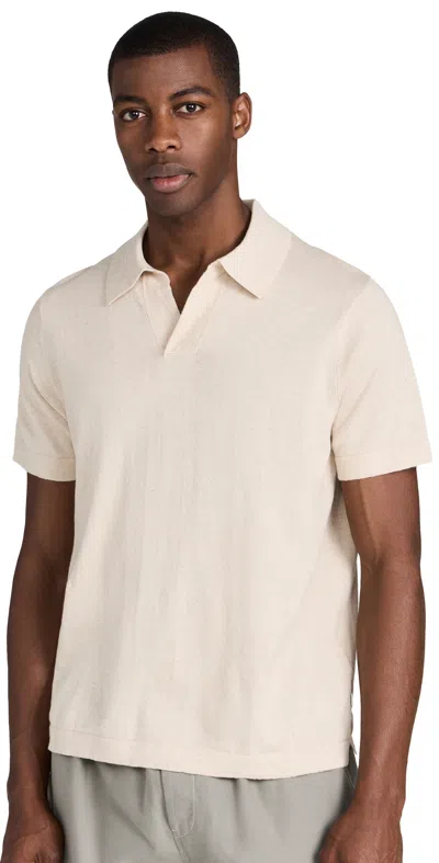 Nn07 Ryan Cotton Linen Polo Oat In Beige