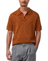 Nn07 Ryan 6692 Abstract Floral Pointelle Organic Cotton Polo In Caramel