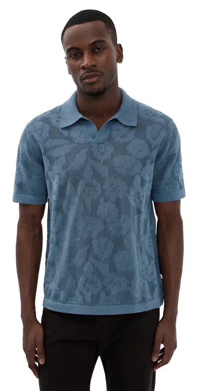 Nn07 Ryan Pointelle Polo Stone Blue