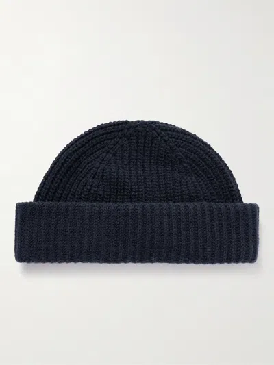 Nn07 Sailor 6650 Ribbed Wool-blend Beanie In Blue