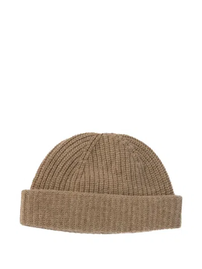 Nn07 Sailor Ribbed Wool Beanie In Brown