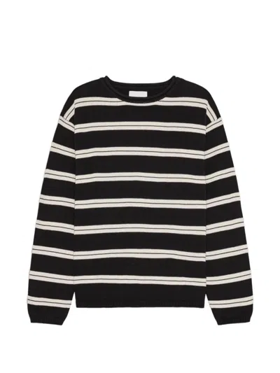 Nn07 Sailor Striped-knit Sweater In Black