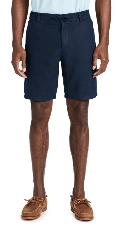 Nn07 Seb Linen Shorts Navy Blue